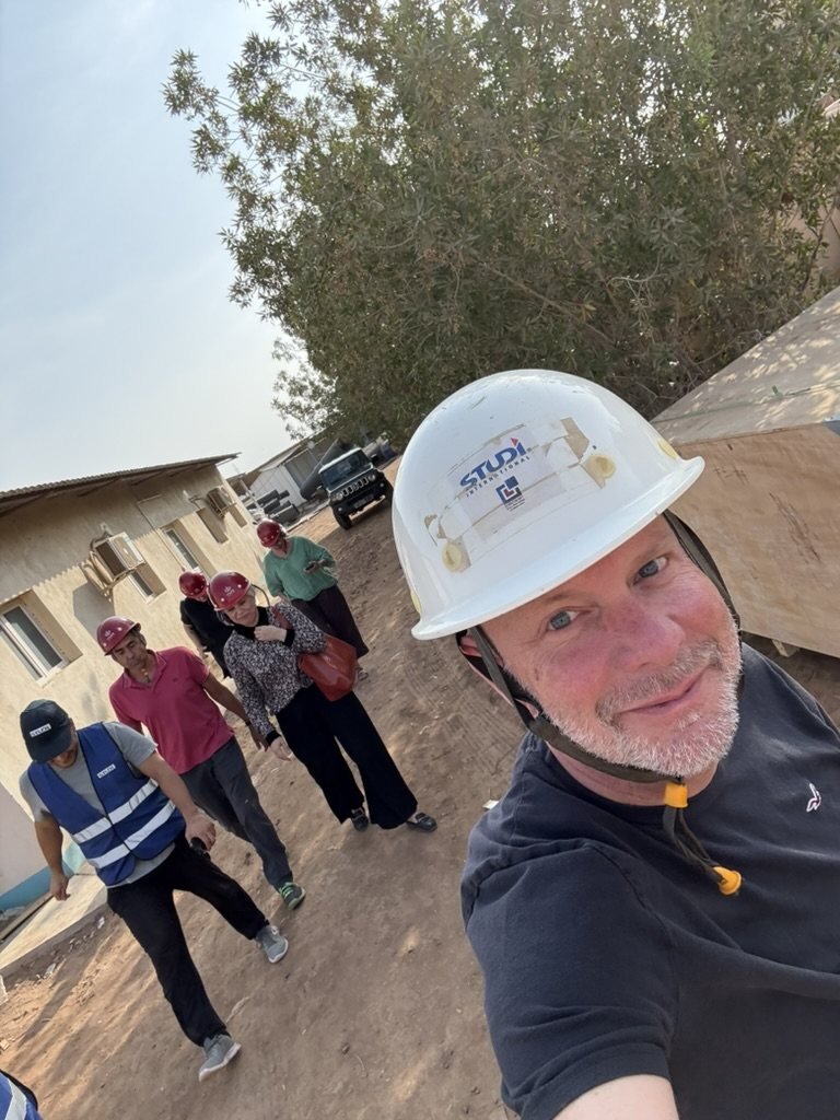 Christian Schuhmacher on a hospital construction site